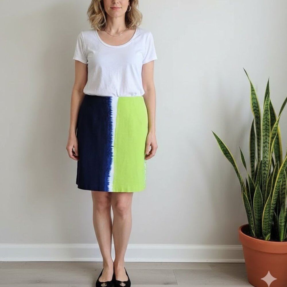 Tahari Behnaz Ombre tie dye splatter print pencil Skirt size 8 Bundle Lot  Inc